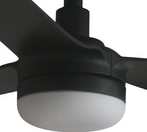 FARO BARCELONA Punt M LED stropni ventilator, crni, DC, tih, 130 cm, CCT, prigušiva, Crno, Dnevni boravak/blagovaonica, Metal