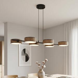 EMIBIG LIGHTING DRUMZ viseća svjetiljka, smeđa, duljina 100 cm, 6 svjetiljki, tkanina, E14, prigušiva, Smeđa / hrđa, Dnevni boravak/blagovaonica, Tkanina / tekstil
