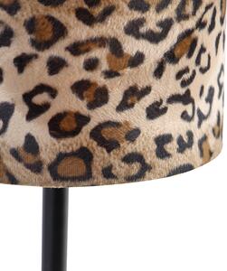 Moderna stolna lampa crna sa sjenilom leopard 25 cm - Simplo