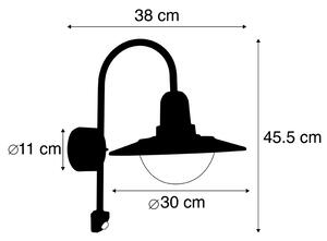 Moderna vanjska zidna lampa tamno siva IP44 senzor pokreta - Herman
