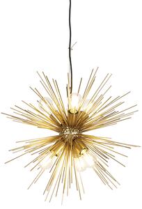 Art Deco viseća svjetiljka zlatna 6-svjetla - Metla