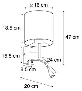 Pametna zidna svjetiljka od čelika sa sivim sjenilom uključujući Wifi A60 - Stacca