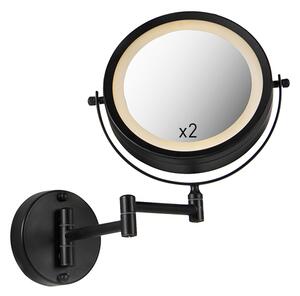 Dizajn kupaonsko ogledalo crno, uključujući LED podesivu IP44 - Vicino