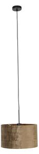 Moderna viseća svjetiljka crna sa smeđom nijansom 35 cm - Combi