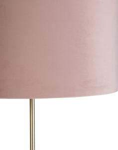 Podna svjetiljka zlatna / mesing s baršunastom ružičastom bojom 40/40 cm - Parte
