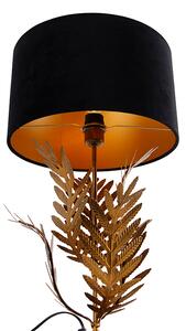 Vintage stolna svjetiljka zlatna s baršunastom nijansom crna 35 cm - Botanica