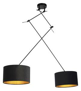 Viseća svjetiljka s baršunastim nijansama crna sa zlatnom 35 cm - Blitz II crna