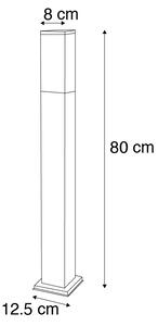 Moderni vanjski rasvjetni stup tamno sivi s opalom 80 cm IP44 - Malios