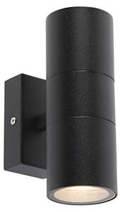 Vanjska zidna svjetiljka crna IP44 2-svjetlo - Duo