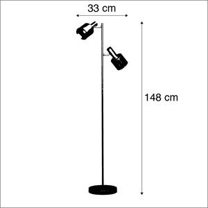 Moderna podna svjetiljka crna s 2 mjesta - Conter