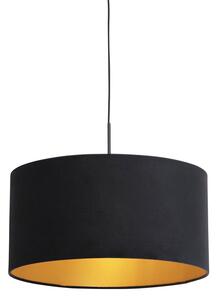 Viseća svjetiljka s velur hladom crna sa zlatom 50 cm - Combi