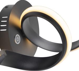 Dizajn zidna svjetiljka crna u 3 koraka prigušivač na dodir uključujući LED - uvijena