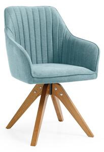 Blagovaonska stolica FLOWER-svijetlo plava/hrast noge