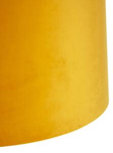 Viseća svjetiljka s 3 baršunaste nijanse žute sa zlatom - Cava