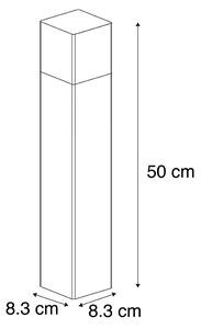 Vanjski stupić od crnog opalnog stakla 50 cm za uzemljenje i navlaku za kabel - Danska