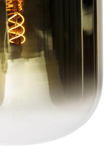 Dizajnerska viseća svjetiljka crna sa zlatnim staklom 2-svjetlo - Bliss