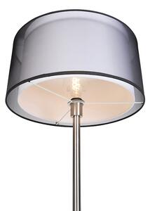 Dizajn podne svjetiljke čelik s crno-bijelom hladom 47 cm - Simplo