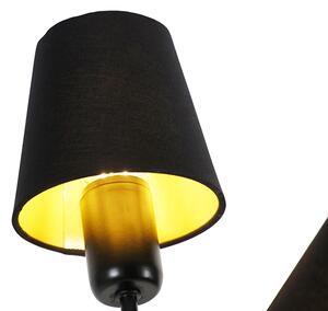 Dizajn podna svjetiljka crna 3 svjetla s poklopcima sa stezaljkama - Wimme