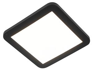 Stropna svjetiljka crna 22,5 cm uklj. LED u 3 koraka zatamnjivanje IP44 - Steve
