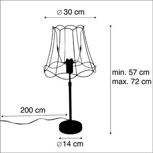Stolna svjetiljka crna s okvirom Granny 30 cm podesiva - Parte