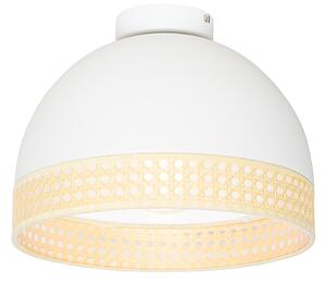 Oosterse plafondlamp wit met rotan 30 cm - Magna Rotan