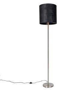 Moderna podna lampa od čelika u crnoj boji tkanine 40 cm - Simplo
