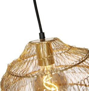 Orijentalna viseća svjetiljka zlatna izdužena 3-svjetla - Vadi