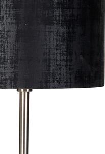 Moderna podna lampa od čelika u crnoj boji tkanine 40 cm - Simplo
