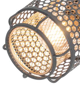 Dizajnerska stropna svjetiljka crna sa zlatnim duguljastim 4 svjetla - Noud