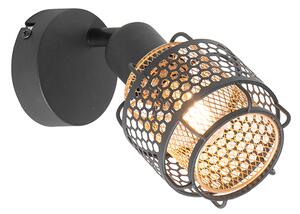 Dizajnerska stropna lampa crna sa zlatom - Noud