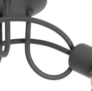 Dizajnerska stropna svjetiljka crna sa zlatnim 3 svjetla - Noud