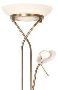 Podna svjetiljka brončana s LED i prigušivačem s lampom za čitanje - Empoli