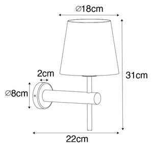 Moderna zidna svjetiljka bijela sa čelikom - Pluk