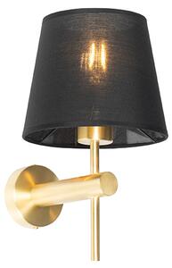 Moderna zidna svjetiljka crna sa zlatom - Pluk