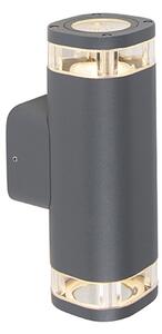 Moderna vanjska zidna svjetiljka kvadratna 2-svijetlo tamno siva - Fox