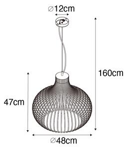 Moderna viseća lampa crna 48 cm - Sapphira