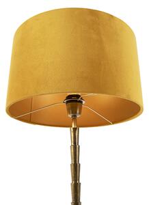 Art deco stolna svjetiljka s somotom žute sjene 35 cm - Pisos