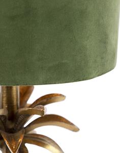 Art deco stolna svjetiljka s baršunastom nijansom zelena 25 cm - Areka