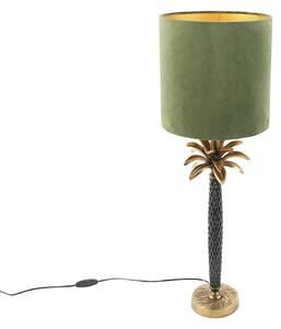 Art deco stolna svjetiljka s baršunastom nijansom zelena 25 cm - Areka
