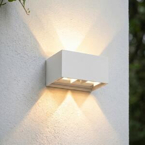 Lindby Nivar vanjska zidna LED svjetiljka, četvrtasta, bijela, 20 cm, IP54, Bijela, Metal