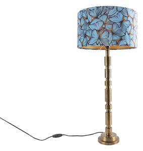 Art deco stolna svjetiljka brončana 35 cm sjena dizajn leptira - Torre