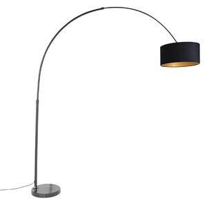 Lučna svjetiljka crna velur sjena crna sa zlatom 50 cm - XXL