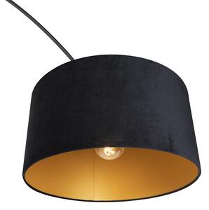 Lučna svjetiljka crna velur sjena crna sa zlatom 50 cm - XXL