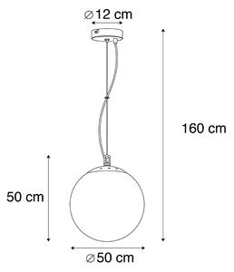 Skandinavska viseća svjetiljka opalovo staklo 50cm - Kugla 50
