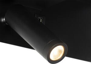 Moderna zidna svjetiljka crna uklj. LED s USB-om - Thijs