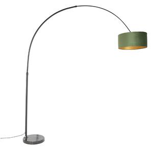 Lučna svjetiljka crni baršun sjena zelena sa zlatom 50 cm - XXL