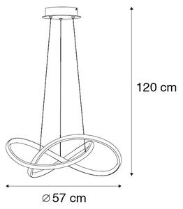Dizajnerska viseća svjetiljka crna 57 cm s mogućnošću zatamnjivanja uključujući LED - Viola Due