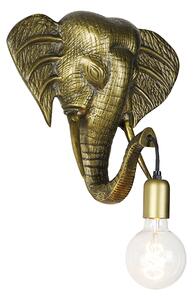 Vintage zidna svjetiljka zlatna - Slon