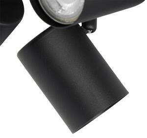Moderna stropna svjetiljka crna 4-svjetla podesiva kvadratna - Jeana