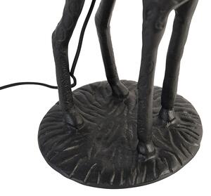 Vintage podna svjetiljka crna s crnom sjenilom od tkanine - Giraffe To